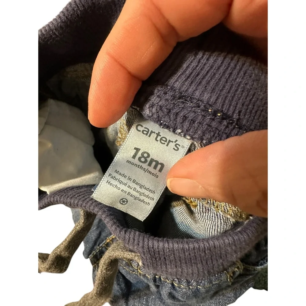 Carters 18 Months‎ Denim Pants Boys Kids Adjustable Waist Blue Jeans Casual